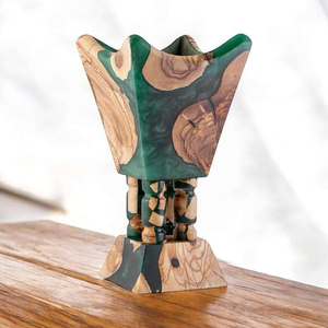 Quemador de Incienso Bakhoor de Madera y Resina Epoxi Hecho a Mano PerfumeFlame, Quemador de Incienso Medkhan para Uso Aromático - Product Image 5
