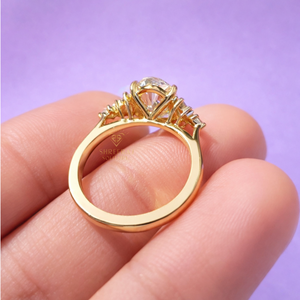 Offre Spéciale – Bagues en Or 14K pour Femme avec Diamants de Laboratoire Taille Ovale 1CT 2CT 3CT Certifiés IGI – Ensemble de Bagues de Mariage au Design Vintage – Bague Unique - Product Image 3