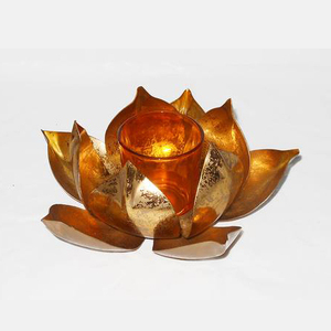 Bougeoir en fer et en verre - Product Image 2
