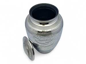 Silver Cremation Engraved Urn <b>for</b> Human <b>Ashes</b> Silver Cremation <b>for</b> Adult <b>Ashes</b> Decorative Urns Holds Upto 200lbs - Product Image 3