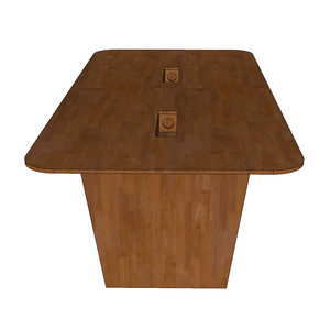 Contemporary Minimalist Rectangular Meeting <b>Table</b> 240x120cm with Rubber Wood Legs for Conference Room & Hotel-BH68009 - Product Image 6