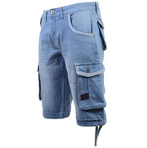 Calidad Premium Nuevo artículo Algodón ajustable Casual Color sólido Más alta calidad Estilo de carga Bolsillos Stretch Denim Short para hombres - Product Image 4