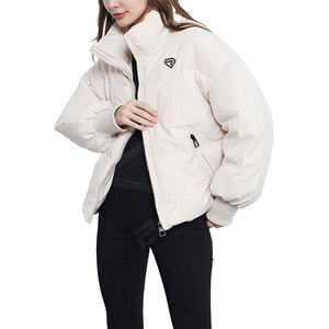 Profesional fabrica invierno cálido señoras Shearling Puffer chaqueta transpirable manga larga impermeable impreso Technics con capucha - Product Image 5