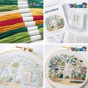 TOFOAM OEM Vente en gros Kit <span class=keywords><strong>de</strong></span> broderie rond classique en tissu <span class=keywords><strong>de</strong></span> coton fait main, thème bien-être, éco-responsable, pour <span class=keywords><strong>point</strong></span> <span class=keywords><strong>de</strong></span> <span class=keywords><strong>croix</strong></span> - Product Image 5