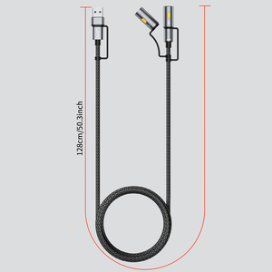 Ngoài trời <span class=keywords><strong>6</strong></span> trong 1 PD 60W sạc cáp dẫn ánh sáng đánh lửa nylon bện USB Type-C USB dữ liệu cho <span class=keywords><strong>iPhone</strong></span> 16 15 cho IOS máy ảnh sử dụng - Product Image 5