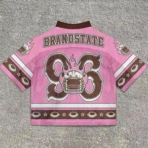 Logotipo personalizado 100% algodón Boxy Cut béisbol Jersey camisas deporte equipo entrenamiento malla Jersey camiseta para hombres tela peso 260 gramos - Product Image 2