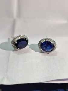 Boucles d'oreilles en saphir bleu, argent sterling 925 massif, pierre de naissance de septembre pour femme, bijoux fins, cadeau - Product Image 6