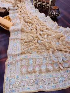 Designer de haute qualité Georgette Saree avec Heavy Fox Sequence Work Style indien Wedding Party Wear Heavy Blouse - Product Image 6