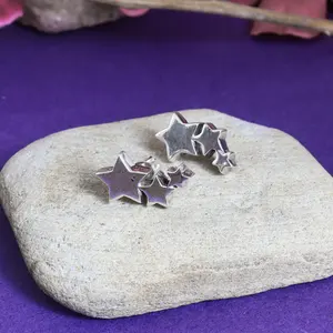 Pendientes de Plata con Estrella Celestial para Mujer, Regalo de Joyería de Moda - Product Image 1