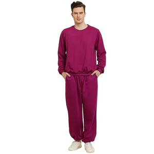 Ensemble de survêtement de sport pour homme en molleton 100% coton de haute qualité, respirant, deux pièces, printemps, sweat-shirt à capuche personnalisé - Product Image 1