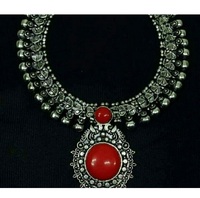 Conjunto de collar indio para mujer, joyería, collar de Metal de latón a la moda, conjunto de piedra Artificial clásica, cadena con acabado de novia colorido
