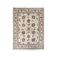 Silk & Wool Blend Hand Woven Tabriz Floral Carpet Rug 154x200 cm