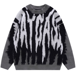 เสื้อสเวตเตอร์ผู้ชายคุณภาพสูง ออกแบบเองได้ตามสั่ง ผลิตแบบ OEM ลายแจ็คการ์ด แขนยาว คอกลม เสื้อไหมพรมสำหรับฤดูหนาว - Product Image 6