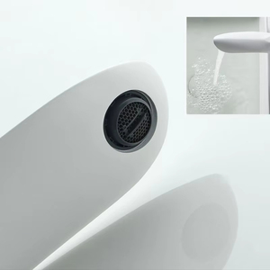 Directo de fábrica, lavabo de acero inoxidable 304/201, grifo de agua fría individual, diseño de cintura pequeña y grifo de lavabo de bañera blanco - Product Image 2