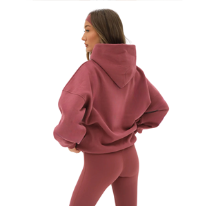 Sweat-shirt oversize pour femme en coton et polyester (50% coton, 50% polyester), style streetwear, épaules tombantes, coupe décontractée, mode, vêtements d'hiver - Product Image 4