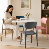 Chaise de salle à manger en plastique moulé intégral, couleur unie, empilable, pour enfants, légère, pour événements