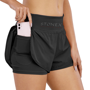 2023 été respirant séchage rapide femme Fitness coton Shorts collants de sport 2 en 1 course entraînement Double couche entraînement Shorts - Product Image 4