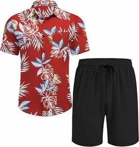 Casual <b>Suit</b> <b>Men's</b> Quick Drying Hawaiian Beach <b>Suit</b> <b>Men's</b> Short Sleeved <b>Floral</b> Shirt Beach Shorts Two-piece Set Casual Sets - Product Image 1