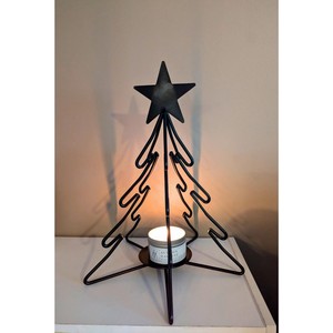 À la mode noir fer étoile Table Topper arbre de noël bougeoir écologique réutilisable 10-17cm décorations de noël élégantes - Product Image 1