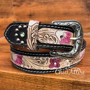 Custom Hand Tooled <b>Leather</b> Studs <b>Belt</b> for Men & Women 100% Genuine Cowhide <b>Leather</b> Factory Wholesale Pin Buckle Executive <b>Belts</b> - Product Image 1