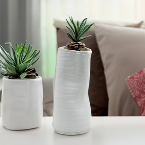 CUB6509WT - White Formed <b>Vase</b> - 9" H - Product Image 5