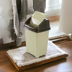 Poubelle à pédale moderne en plastique de 5 litres, écologique, antidérapante, pour intérieur/extérieur, seau de rangement pour la maison, la cuisine, le bureau - Product Image 4