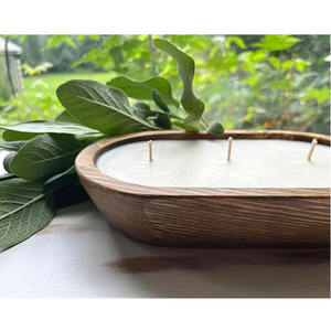 Qualité supérieure nouveauté bol à bougie en bois forme ovale taille personnalisée pour la décoration bureau à domicile polyvalent pour les amateurs de bougies - Product Image 2