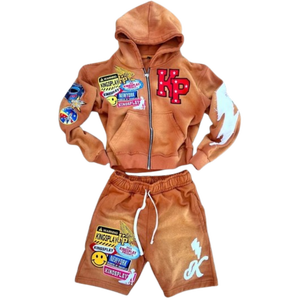 เสื้อฮู้ดซิป 2 ชิ้น แบบทอพิเศษ ยูนิเซ็กซ์ ผ้าฝ้าย 100% ลายพิมพ์ตามสั่ง ระบายอากาศได้ดี เป็นมิตรกับสิ่งแวดล้อม เสื้อสตรีทแวร์สำหรับฤดูใบไม้ร่วง - Product Image 6