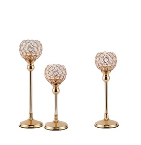 Bougeoir rond en métal design cristal pour décoration de la maison décoration de la maison décoration festive hôtel restaurant table de mariage - Product Image 1