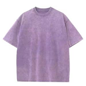 Lavé à l'acide de haute qualité impression numérique personnalisée hommes goutte épaule chemise à col rond avec Logos brodés prix raisonnable - Product Image 5