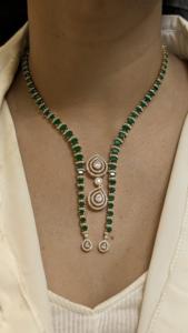 Collier de créateur avec diamants en zircon serti de boucles d'oreilles et collier à finition argentée pour mariage CZ Zircon Diamond Wedding pour femmes - Product Image 3