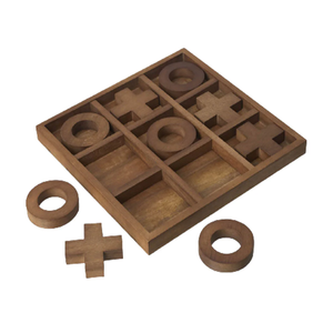 Jeu de société de stratégie en bois Tic Tac Toe avec des pièces X et O durables, idéal pour l'apprentissage, le divertissement et les soirées de jeux en famille - Product Image 2