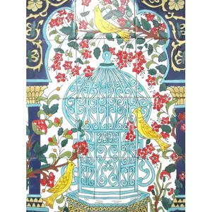 18 "x 24" กระเบื้องเซรามิคศิลปะโมเสคผนังภาพจิตรกรรมฝาผนังแผงดอกไม้นก backsplash - Product Image 1