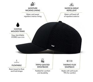 Casquette de baseball imperméable Performance à 6 panneaux avec logo personnalisé noir découpé au laser perforé Gorras Beisbol pour hommes femmes 100% polyester - Product Image 4