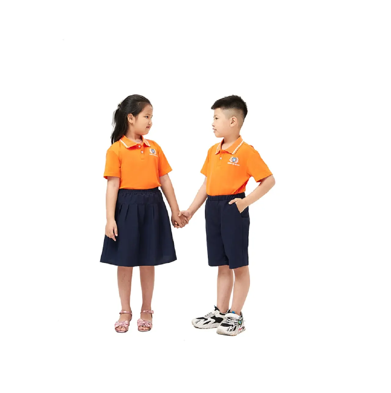 Uniforme scolastica più venduta-gonne scolastiche per ragazze blu scuro per bambini 100% uniforme scolastica del sud-est asiatico in poliestere