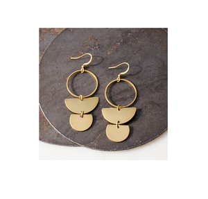 Pendiente de latón Alambre Hecho a mano Moda Joyería de latón Pendientes de mujer para mujer Accesorios Regalo Fiesta de oro - Product Image 3