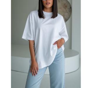 Camiseta de Mujer 100% Algodón, Cuello Redondo, Manga Corta Clásica, Transpirable, Ajuste Holgado, con Logotipo, Exportación de Proveedor de BD - Product Image 2