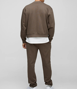 OEM/ODM invierno otoño moda 100% algodón chándal pesado maternidad Streetwear conjunto de gran tamaño Boxy Fit sudadera pantalones de chándal - Product Image 5