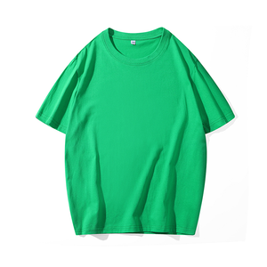 OEM personalizado Unisex 100% algodón cuello redondo liso camiseta hombres Casual manga corta Tops varios colores ajuste suelto de gran tamaño - Product Image 5