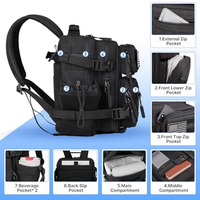 Mini sac à dos tactique rose-noir-multicolore avec système de transport MOLLE doublure Oxford Sport Gym randonnée utilisation quotidienne chasse femmes