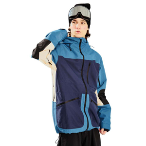 Chaqueta de esquí personalizada al por mayor, talla grande, transpirable, impermeable, para exteriores, con función de calefacción, color azul. - Product Image 1