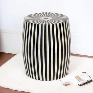 Elegant Handcrafted Bone Inlay Side <b>Table</b> With Detailed Pattern <b>Work</b> <b>For</b> Sophisticated <b>Home</b> Interiors - Product Image 2