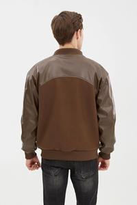 Veste de baseball universitaire de haute qualité Streetwear avec logo personnalisé de conception OEM couleur marron chocolat broderie Écusson de travail - Product Image 6
