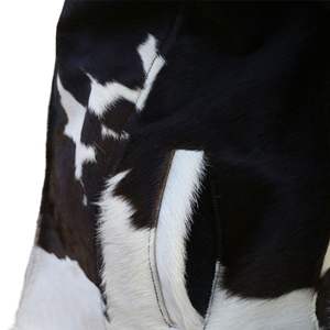 High Quality Cowhide Leather Fur <b>Jacket</b> for <b>Men</b> Black <b>White</b> Cow Print Winter Wear - Product Image 6