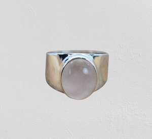 แหวนสปินเนอร์925เงินสเตอร์ลิงสำหรับงานแต่งงานแหวนพลอยควอตซ์สีชมพูหินอัญมณีแฮนด์เมดของขวัญสำหรับคริสต์มาส - Product Image 1