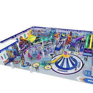 대형 대형 슬라이드 실내 놀이터 트램펄린과 터널이있는 상업용 어린이 놀이 공간 - Product Image 3