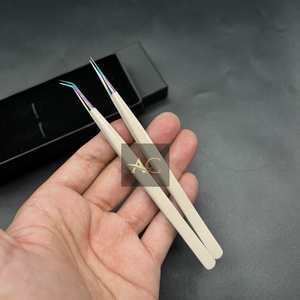 แหนบสเตนเลสสีทึบแยก45องศาสำหรับการต่อขนตาผลิตภัณฑ์ที่ยั่งยืน - Product Image 5