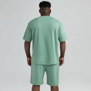 Meilleure vente ensemble de t-shirts et de shorts deux pièces avec logo personnalisé pour hommes 100% Style d'été respirant décontracté - Product Image 5