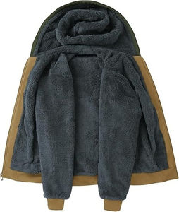 Basiques coton mélangé hommes de haute qualité 600 Gsm sweat à capuche thermique lourd impression personnalisée broderie Sherpa fourrure sweat - Product Image 2