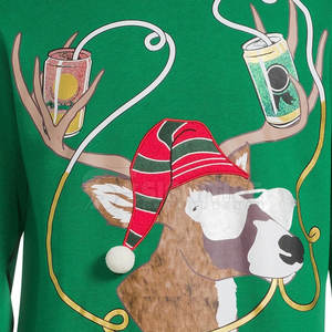 Vente chaude de haute qualité hommes à manches longues surdimensionné pull polaire sweat personnalisé noël impression conception ODM approvisionnement pour - Product Image 6